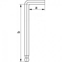 Klíč imbus 7 mm extradelší s kuličkou 6 ks